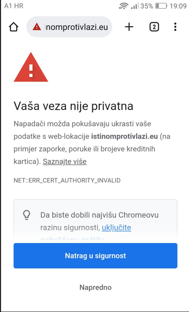 veza nije sigurnas